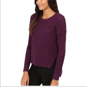 Sam Edelman plum high low loose knit sweater XS